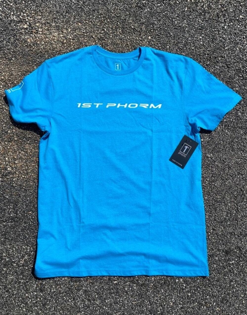 1st Phorm Logo Graphic T Shirt Mens Large Blue Fitness Gym Training Tee NWT